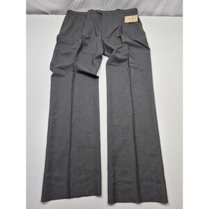 VTG John Michael Dress Pants Mens 44x36 Gray Merino Wool Pleated Unhemmed USA